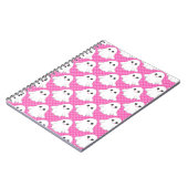 Cute Pink Ghost Pattern Kawaii Halloween Spiral  ノートブック (左側)