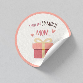 Cute Pink Gift Mom Sticker for Mother’s Day ラウンドシール