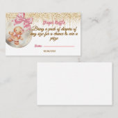 Cute Pink Gingerbread  Bauble  Diaper raffle エンクロージャーカード (正面/裏面)