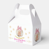 Cute Pink Gingerbread Girl Bauble Baby Shower フェイバーボックス (正面サイド)