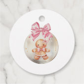 Cute Pink Gingerbread Girl Bauble Christmas Baby  フェイバータグ (裏面)