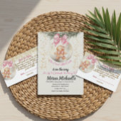 Cute Pink Gingerbread Girl Books for Baby Request エンクロージャーカード