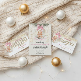 Cute Pink Gingerbread Girl Books for Baby Request エンクロージャーカード