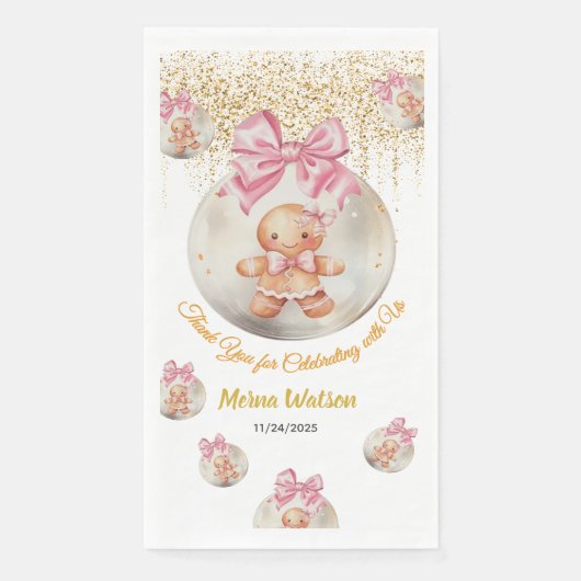  Cute Pink Gingerbread Girl in Christmas Bauble  (正面)