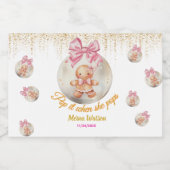 Cute Pink Gingerbread Girl Pop It When She Pops  スパークリングワインラベル (シングルラベル)