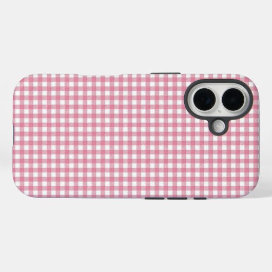 Cute Pink Gingham Pattern Case-Mate iPhoneケース (裏面 (横))