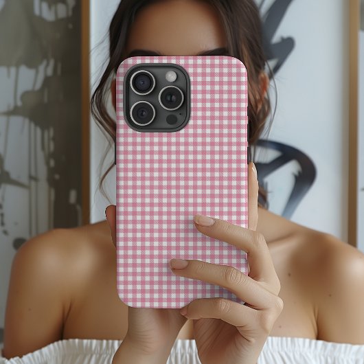 Cute Pink Gingham Pattern  Case-Mate iPhoneケース