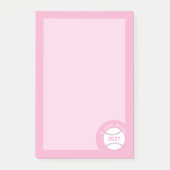 Cute Pink Girly Baseball Notes ポストイット (正面)
