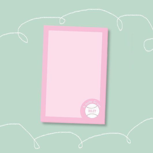 Cute Pink Girly Baseball Notes ポストイット