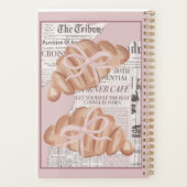 Cute ,pink ,girly planner with croissants . プランナー手帳 (裏面)