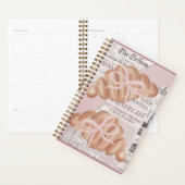 Cute ,pink ,girly planner with croissants . プランナー手帳 (ディスプレー)