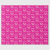 Cute Pink Grad Owl Pattern ラッピングペーパー (フラット)