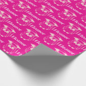 Cute Pink Grad Owl Pattern ラッピングペーパー (角)