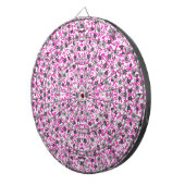 Cute pink gray white abstract flowers ダーツボード (正面右)