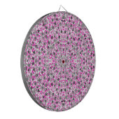 Cute pink gray white abstract flowers ダーツボード (正面左)