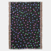 Cute Pink Green Blue Purple Stars Pattern スローブランケット (正面縦)