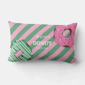 Cute Pink & Green Donut Baby Throw Pillow ランバークッション (裏面)