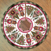 Cute pink green nutcracker christmas printed ブラッシュドポリエステルツリースカート