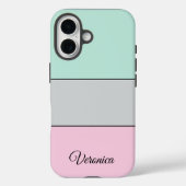 Cute Pink Grey Teal Personalized Phone Case-Mate iPhoneケース (裏面)