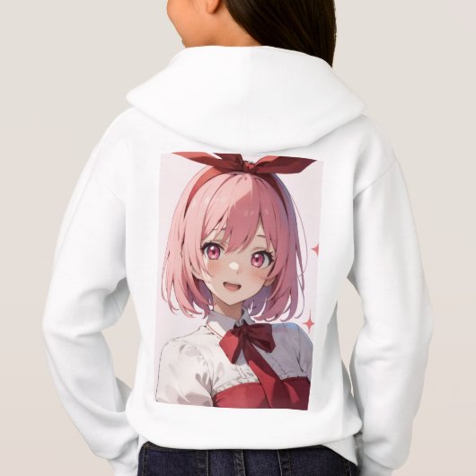 Cute Pink-Haired Anime Girl Illustration (裏面)