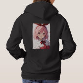 Cute Pink-Haired Anime Girl Illustration パーカ (裏面)