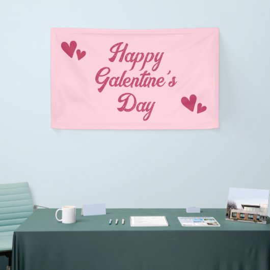 Cute Pink Happy Galentines Day Party 横断幕 (トレードショー)