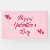 Cute Pink Happy Galentines Day Party 横断幕 (横)