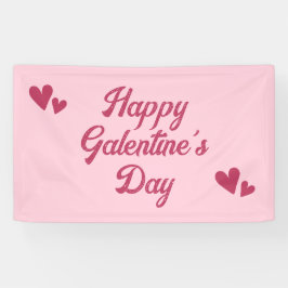 Cute Pink Happy Galentines Day Party 横断幕