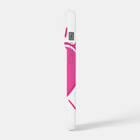 Cute Pink Heart Aesthetic Phone Case iPhoneケース (左側面)