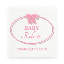 Cute Pink Heart Girl Baby Shower