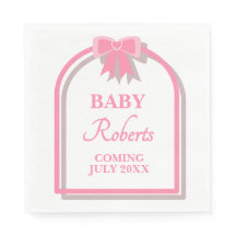 Cute Pink Heart Girl Baby Shower