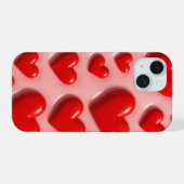 Cute Pink Heart iPhone 15 Case 15ケース (裏面横)
