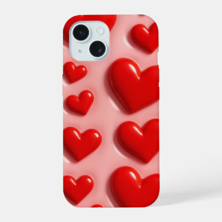 Cute Pink Heart iPhone 15 Case  iPhone 15ケース