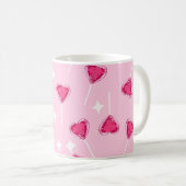 Cute Pink Heart Lollipop Seamless Pattern コーヒーマグカップ (正面右)