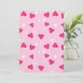 Cute Pink Heart Lollipop Seamless Pattern 招待状 (スタンド正面)
