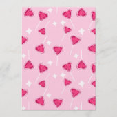 Cute Pink Heart Lollipop Seamless Pattern 招待状 (正面)
