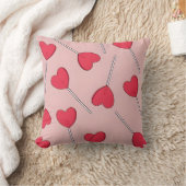 Cute Pink Heart Lollipops Seamless Pattern クッション (ブランケット)