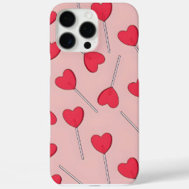 Cute Pink Heart Lollipops Seamless Pattern iPhone 16 Pro Maxケース