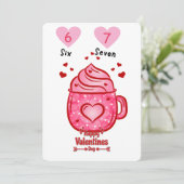 Cute Pink Heart Mug Valentine's Day Greeting Card 招待状 (スタンド正面)