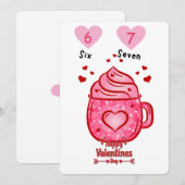 Cute Pink Heart Mug Valentine's Day Greeting Card 招待状 (正面/裏面)