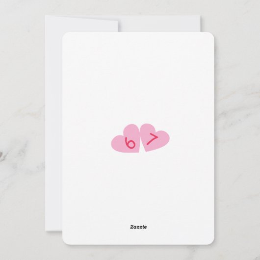 Cute Pink Heart Mug Valentine's Day Greeting Card 招待状 (裏面)