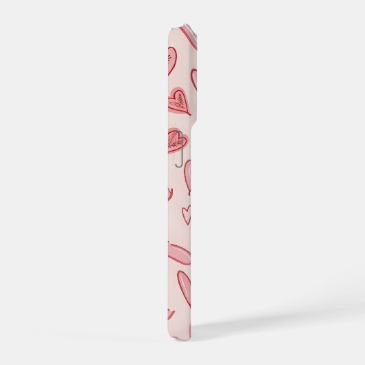 Cute Pink Heart Pattern Phone Case iPhoneケース (右側面)