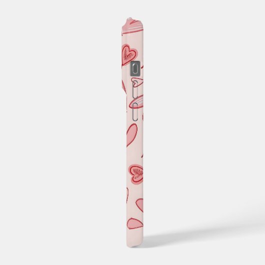 Cute Pink Heart Pattern Phone Case iPhoneケース (左側面)