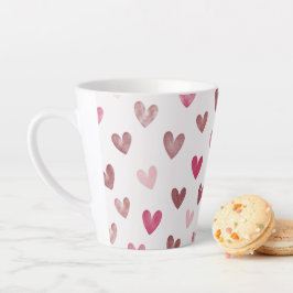 Cute Pink Heart Pattern – Romantic &Stylish Design カフェラテマグ