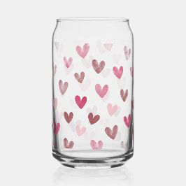 Cute Pink Heart Pattern – Romantic &Stylish Design ガラス缶