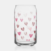 Cute Pink Heart Pattern – Romantic &Stylish Design ガラス缶 (左)