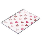 Cute Pink Heart Pattern – Romantic &Stylish Design ノートブック (左側)