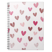 Cute Pink Heart Pattern – Romantic &Stylish Design ノートブック (正面)