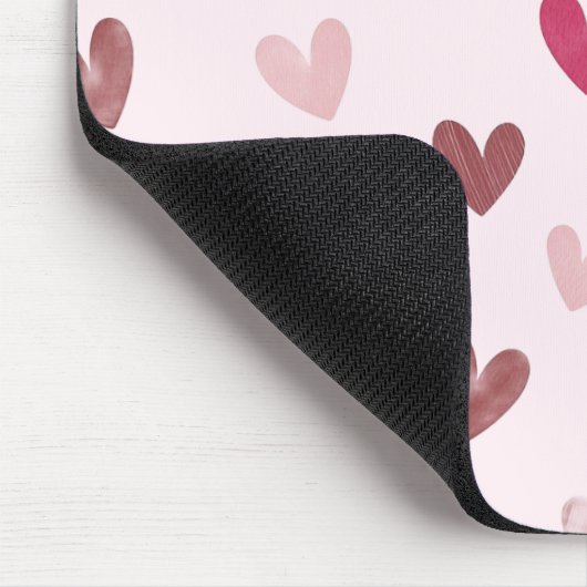 Cute Pink Heart Pattern – Romantic &Stylish Design マウスパッド (コーナー)