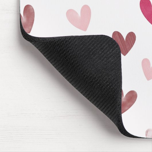 Cute Pink Heart Pattern – Romantic &Stylish Design マウスパッド (コーナー)